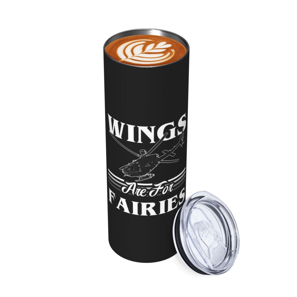 Tumbler 20Oz White - Kanatlar Periler İçindir Helikopter Pilotu -