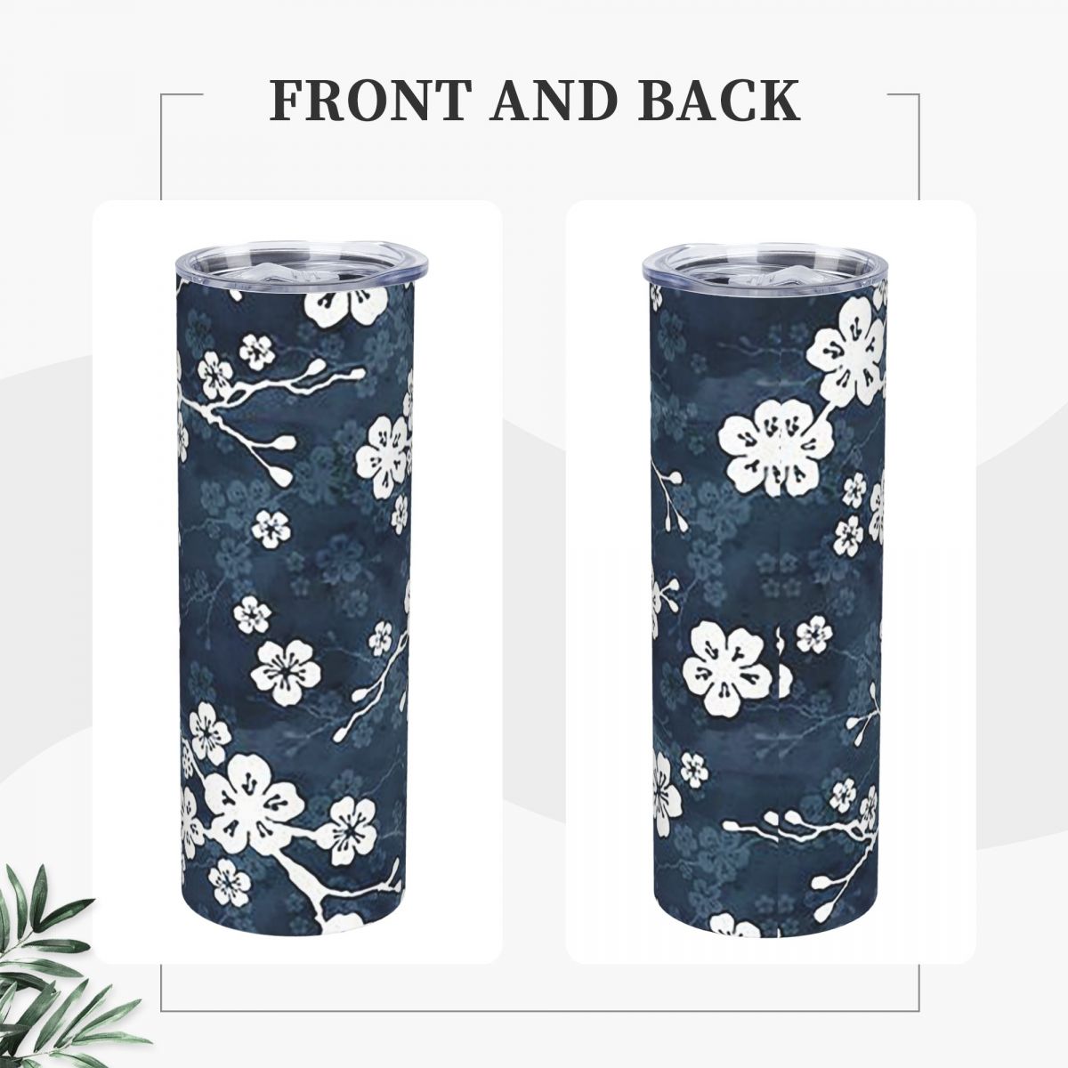 Lacivert ve Beyaz Kiraz Çiçeği - Tumbler 20Oz White incelemesi ve fiyatı